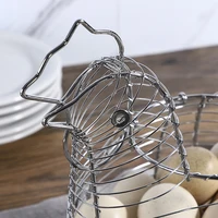 Homewares Chicken Hen Shaped Egg Collection Storage Wire Basket Farmhouse Style Organization 4