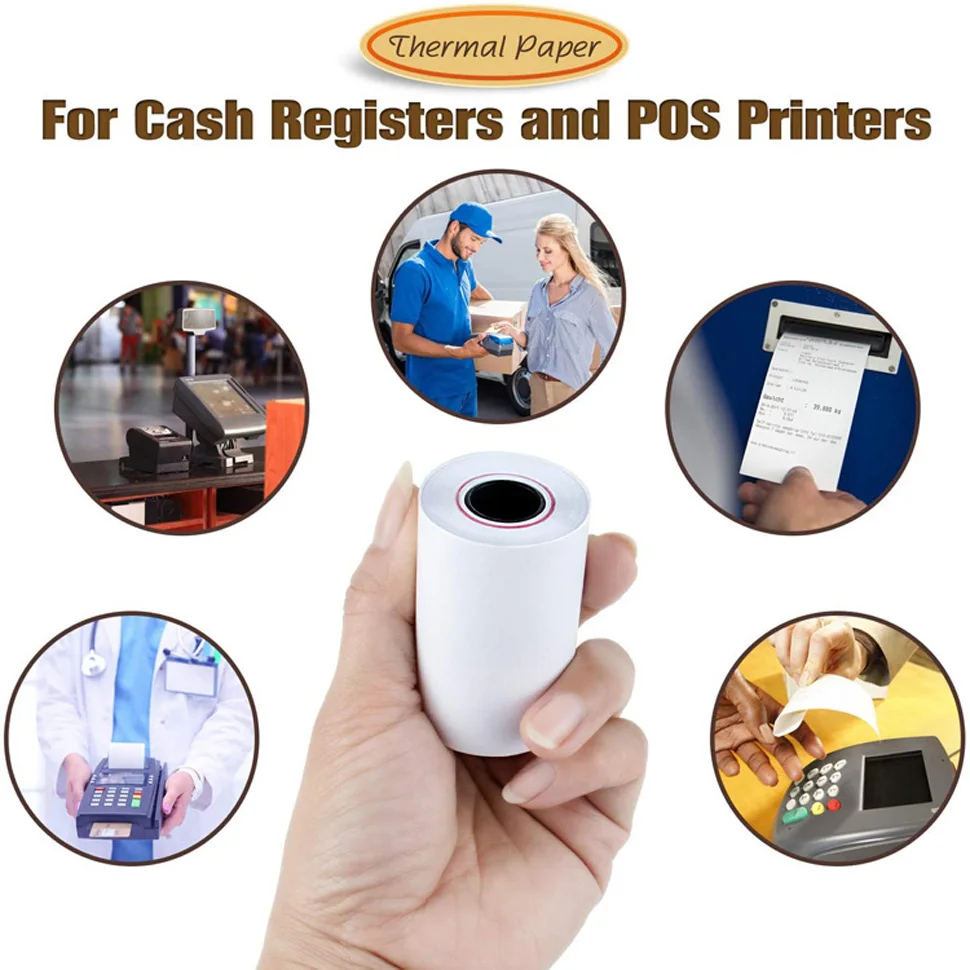 10 Rolls 18 meters length high quality 48g thin thermal paper roll 57x40 cash register thermal receipt paper for POS printer