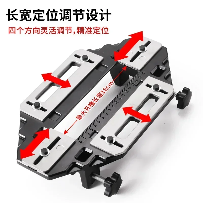 New Wood Door Hinge Hole Opener Hinge Positioning Slotter Lock Guide Plate Hole Opener With Spanner Bottom Cutter Woodwork