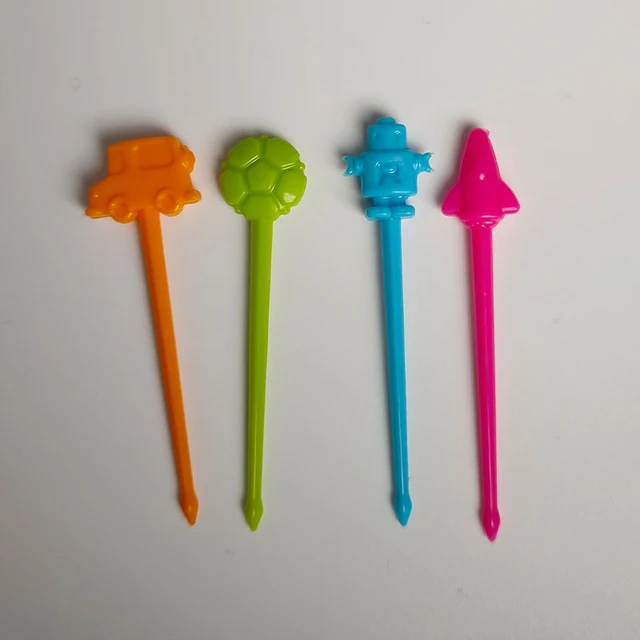 16 Darabos Autó Repülőgép Robot Gyümölcs Villák Szett Mini Gyerekek Snack Torta Desszert Étel Bot Fogpiszkáló Dekoráció Válogatás Sütemény Bento Asztali Edények - Image 5