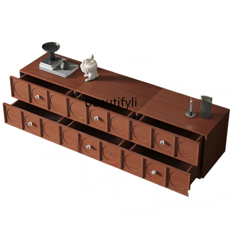 

French TV Cabinet Storage Locker Integrated Home Living Room Small Apartment Retro High Sense TV Stand furniture