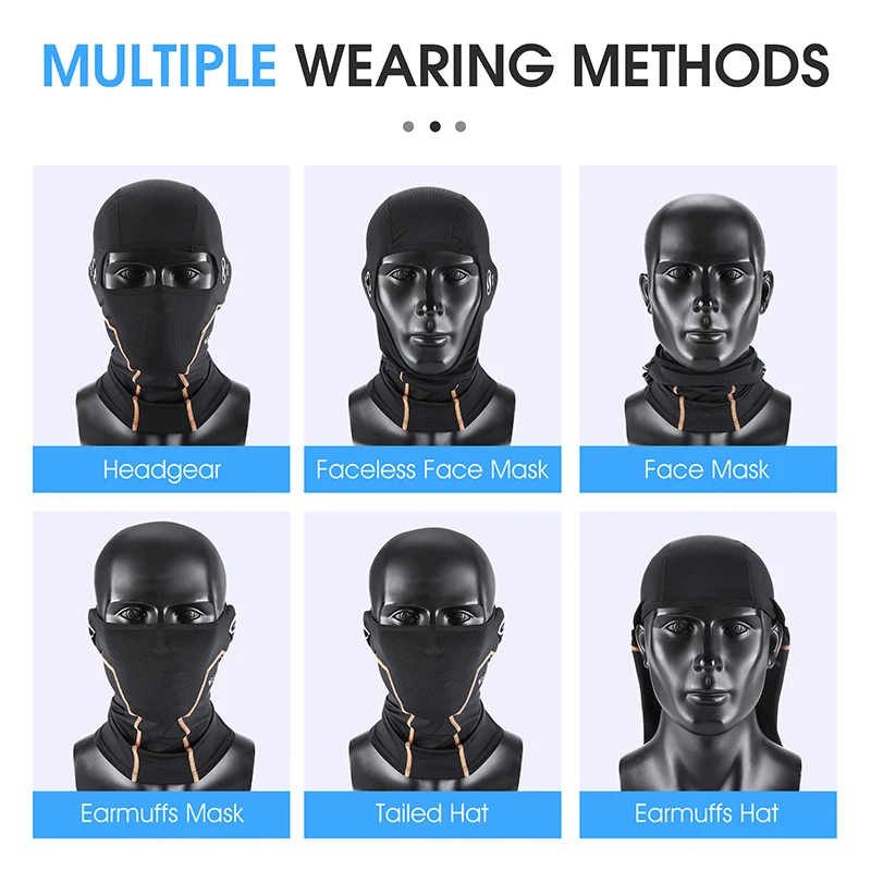 WEST BIKING Summer Ice Silk Bike Balaclava Cool Men Cycling Cap Sun UV Protection Sports Face Cover Headwear Motorcycle Men's Ha