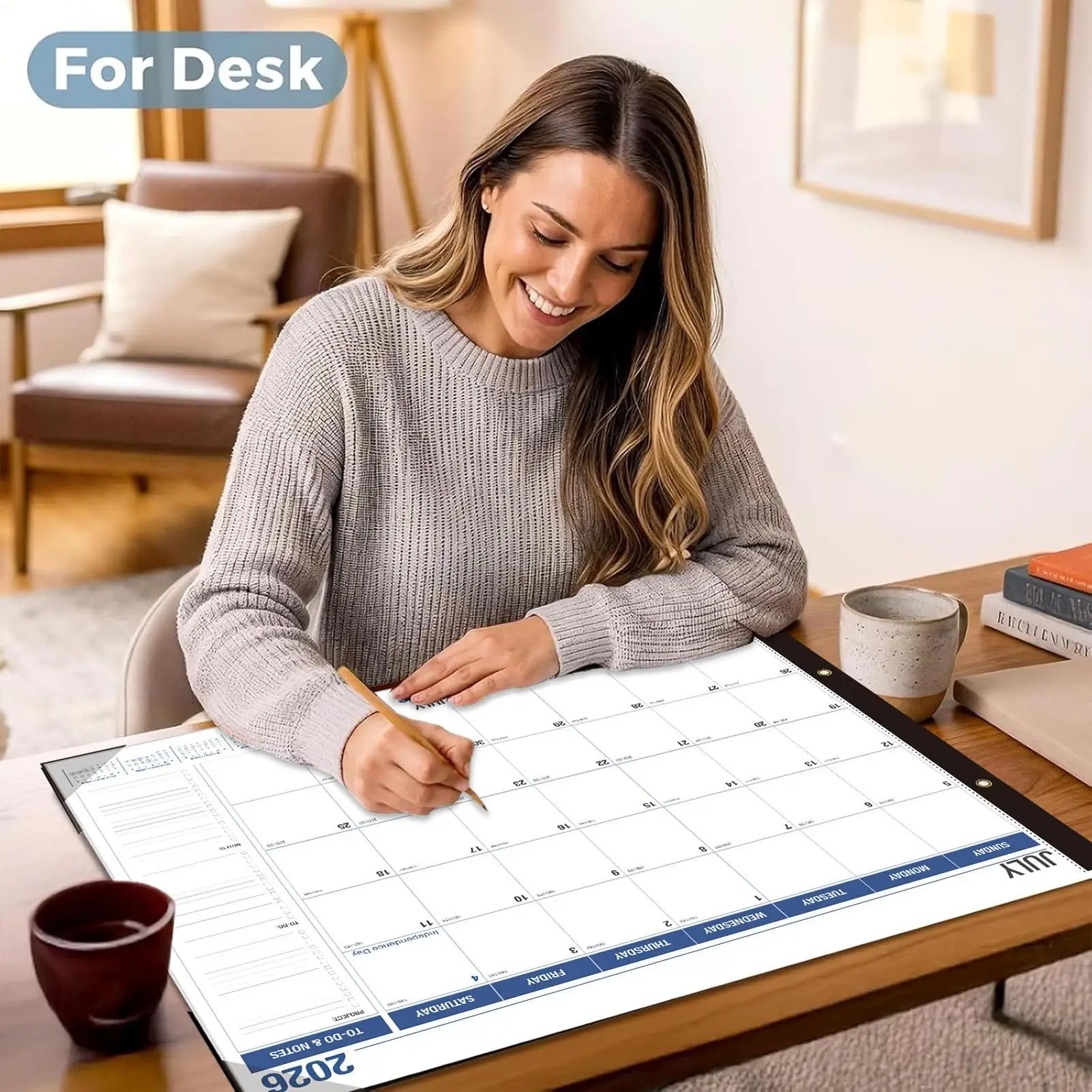 Calendario da Parete 2026-2027, Poster Settimanale e Mensile, Grande Pianificatore per Casa e Ufficio, Strumento di Gestione del Tempo - immagine 6