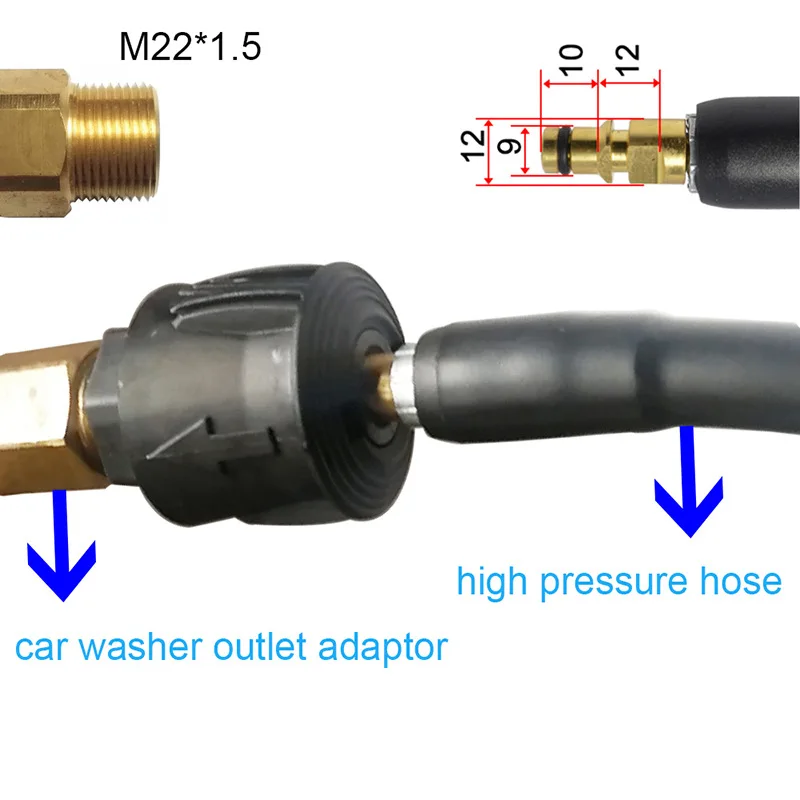 M22 14MM Thread Male Adapter for Karcher K2-K7 Pressure Washer Gun to Water Hose Pipe Quick Convert Nozzle Garden Cleaning Tools 5