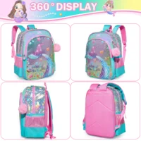 Meetbelify Backpack for Girls Backpacks Kids School Bookbag for Elementary Students Full Size Travel Bag with lunch box 4