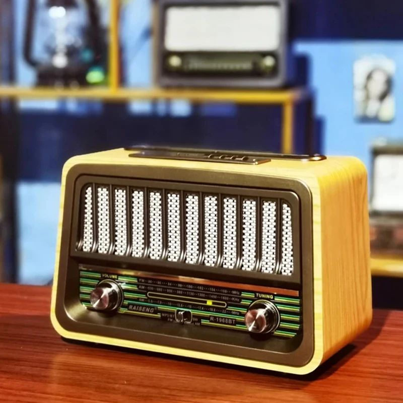 

Full Band Radio FM/AM/SW Radio Receiver Wireless Bluetooth Speaker Retro Portable Outdoor MP3 Music Player with TF Card/USB Slot