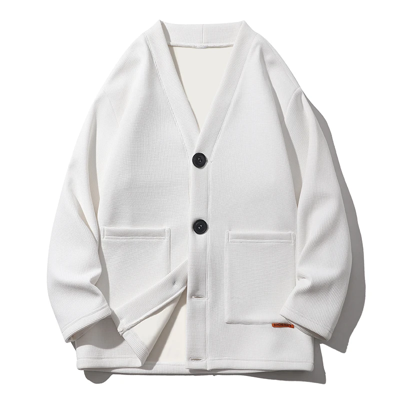 Fashion Solid Color Pockets Cardigan Sweatshirts Men's Clothing 2024 Spring Summer New Loose Casual Tops Korean Sweatshirts