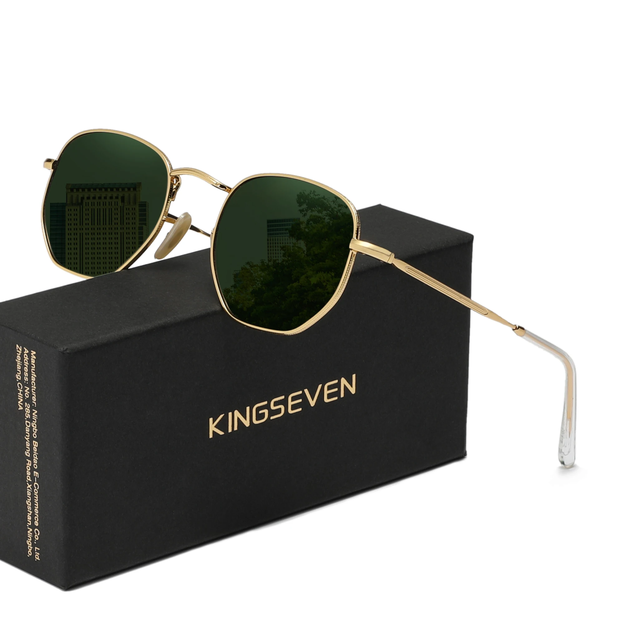 KINGSEVEN Mode Runde Sonnenbrille Polarisierte UV400 Frauen Männer Anti-glare Fahren Gläser Legierung Rahmen Brillen