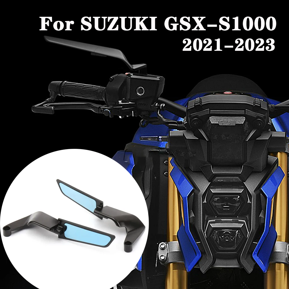 

For SUZUKI GSX-S1000 GSXS1000 GSX-S 1000 2021-2023 Motorcycle Rearview Mirror New Winglet Invisible Rotatable Rearview Mirror