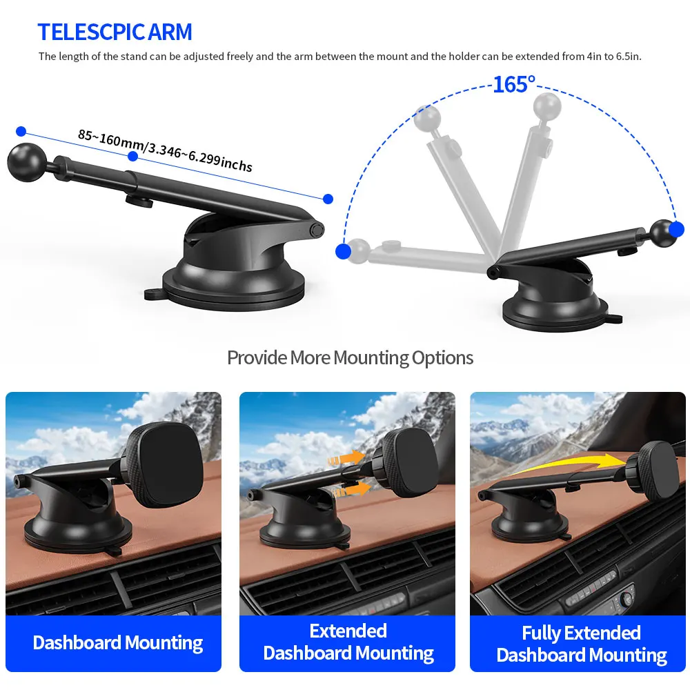 Car Phone Holder For Xiaomi mi Max Windshield Dashboard Telescopic Suction Cup Car Mount Magnetic Holder Cell Mobile Phone Stand