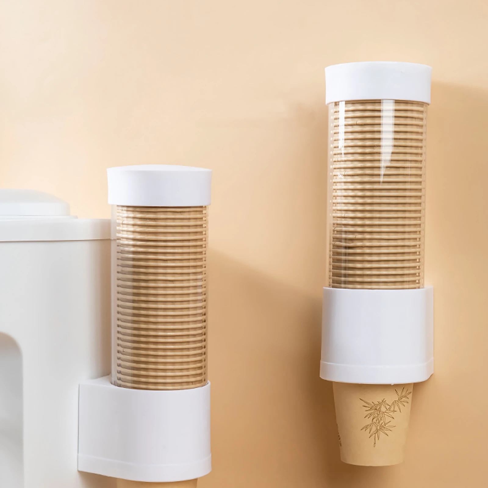 Disposable cup extractor Wall mounting Disposable paper cup Dispenser Plastic cup holder Dispenser automatically drops cup storage holder paper cup dispenser