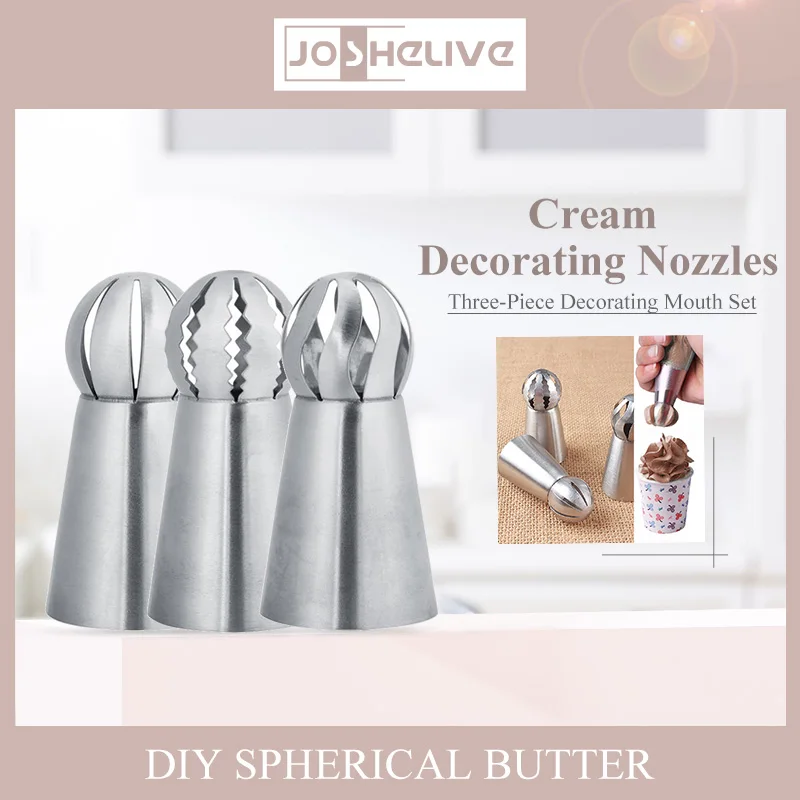 3PCS Wedding Cake Nozzles cake baking tools cake decorating tips Cake Turntable Pastry Puff Skirt Icing Piping Nozzles Dessert Cupcake Decorator Tool Kitchen