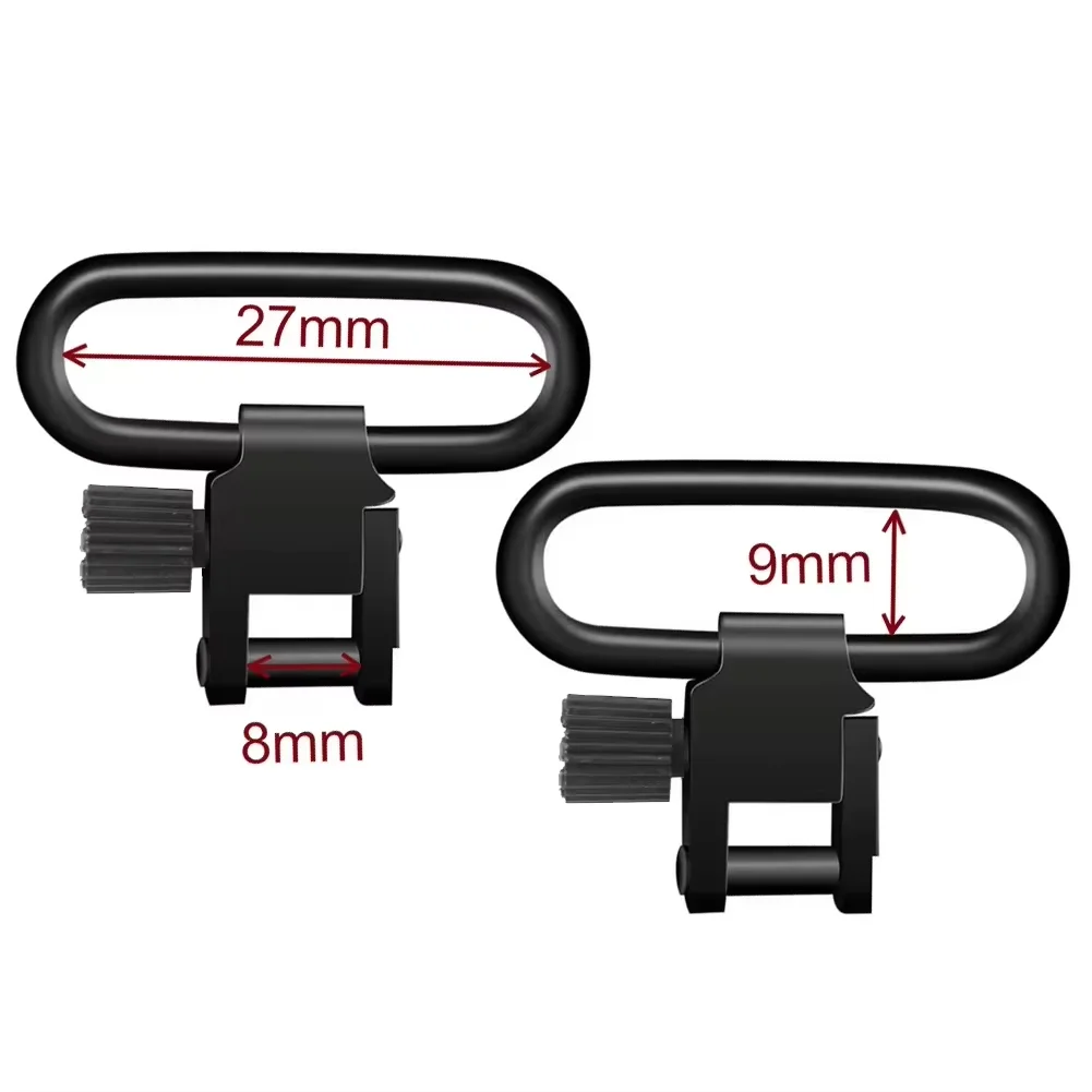 2pcs 1inch QD Sling Swivel Strap Buckles Kit Tactical Rifle Sling Swivels Mount Adapter Detachable Mount Ring