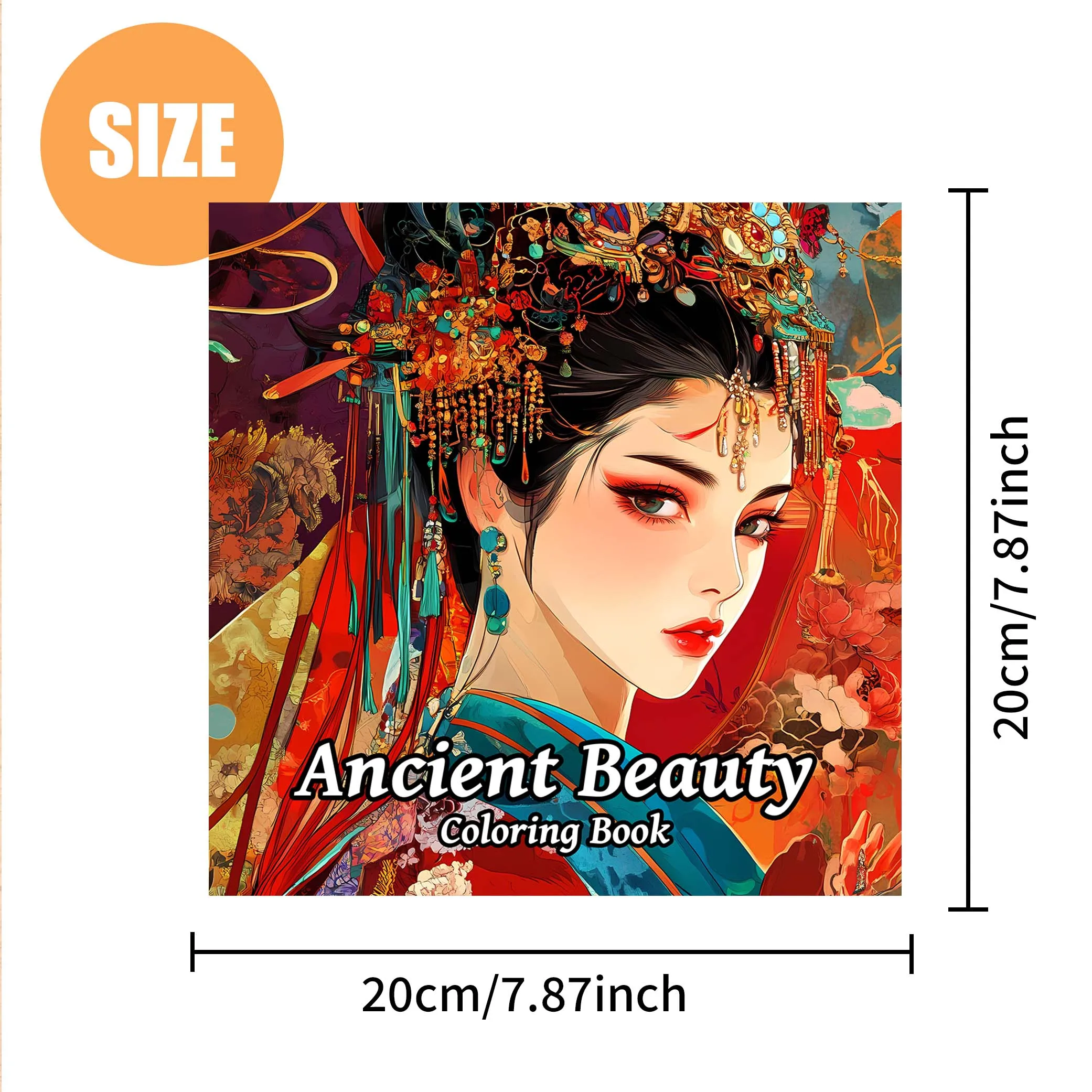 1pc Ancient Beauty coloring Book 24 Pages illustration Creative Relaxation Perfect Self-painting book For Kids And Adult 5