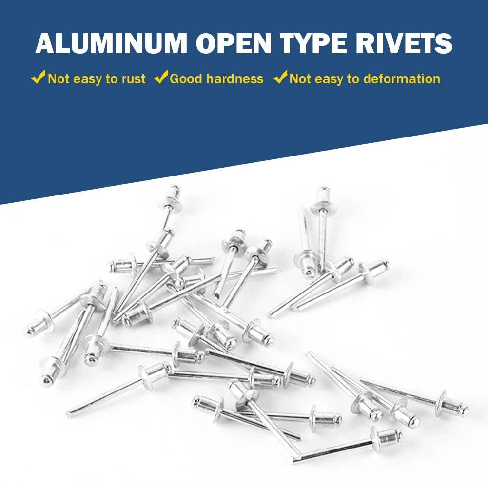 pop rivets 50pcs Flat Round Head Pop Rivets 2.4mm/3.2mm/4mm/4.8mm Hollow Blind Rivets Lightweight Corrosion-resistant DIY Accessories