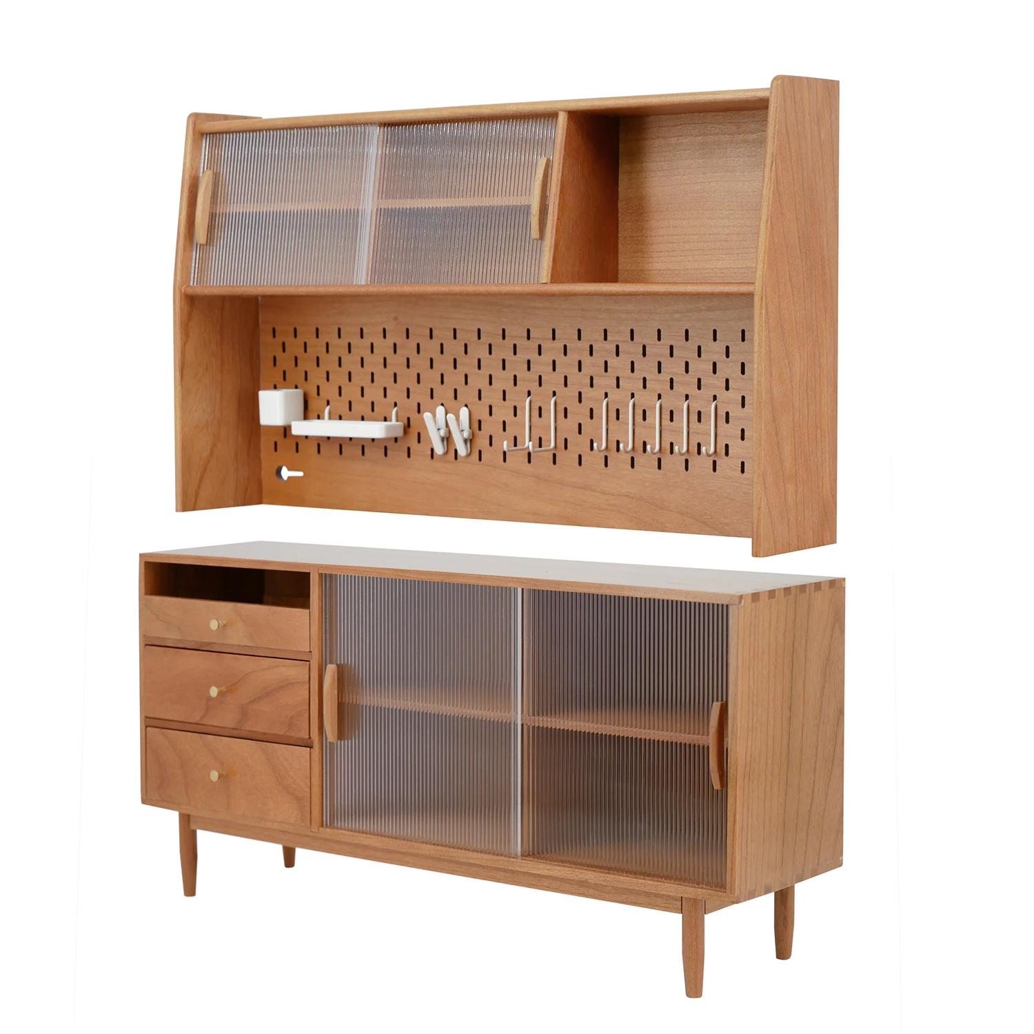 1/6 bjd ob11 miniature dollhouse furniture Mini model Red Cherry Wood Sideboard/Storage Cabinet 3