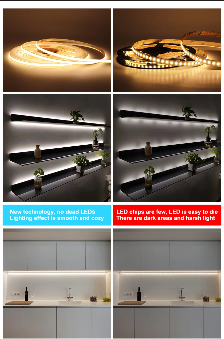 5M LED Strip Light 12V 24V COB LED Strip High Density Flexible Dimmable LED Tape Sc367bb03b93046169cdca032f431f1f6l
