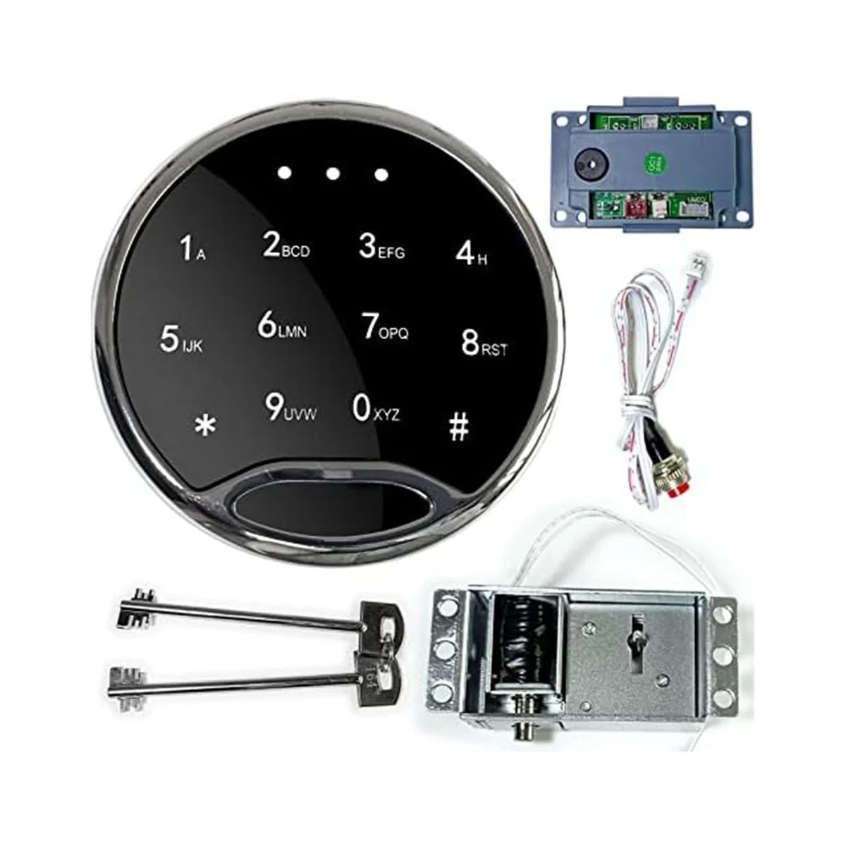 substituicao-eletronica-do-fechamento-seguro-safe-lock-kit-touch-pad-teclado-com-bloqueio-solenoide-2-substituir-chaves