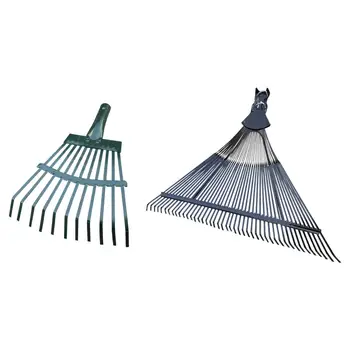 Testa del rastrello da giardino Solo paesaggio Cortile Foglia Testa del rastrello Testa del rastrello a mano per piantare la raccolta di foglie Tagliaerba Schiacciatura di arbusti Diserbo 1