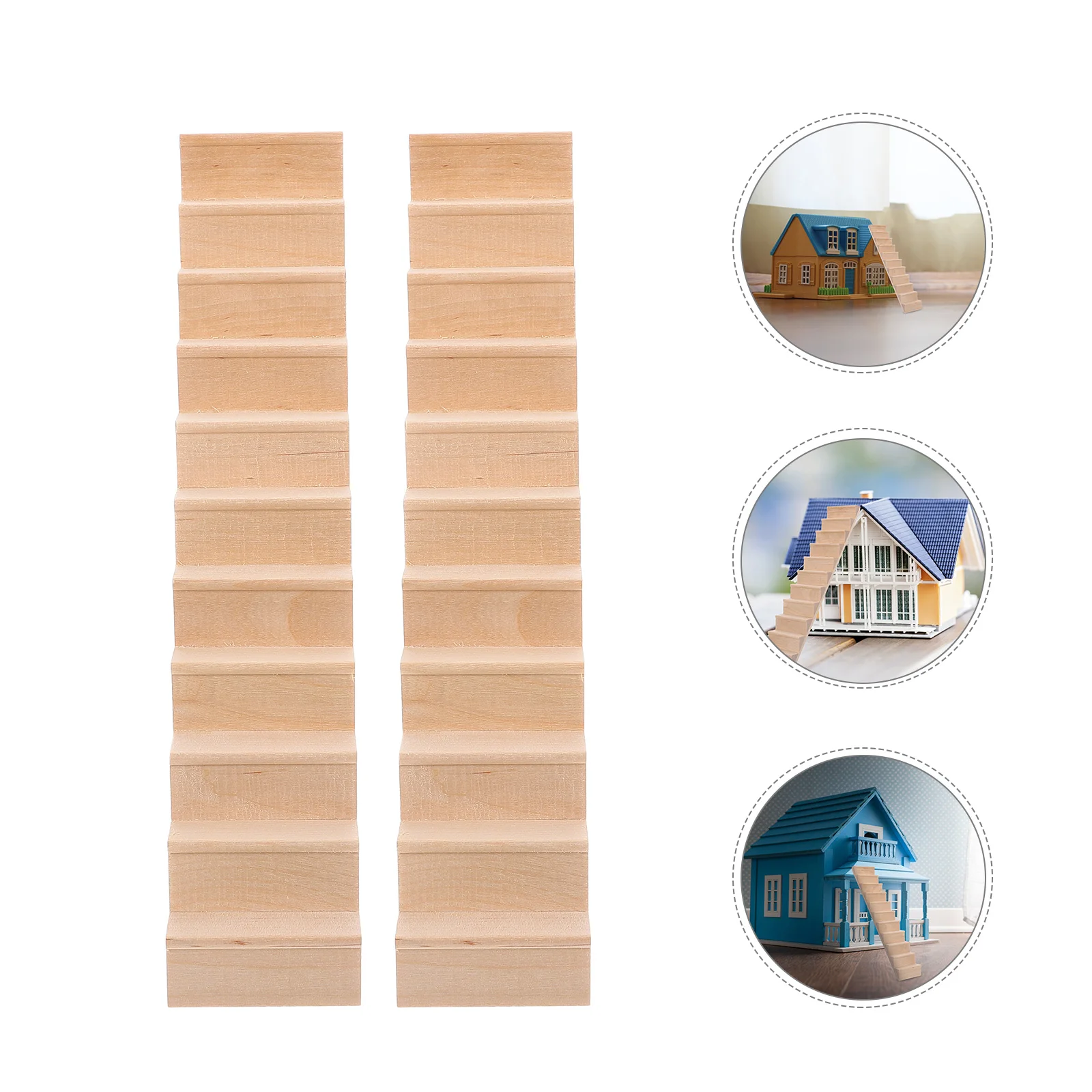 

2 Pcs No Handrail Stairs Chic Photo Props Mini Staircase Decor Decorate House