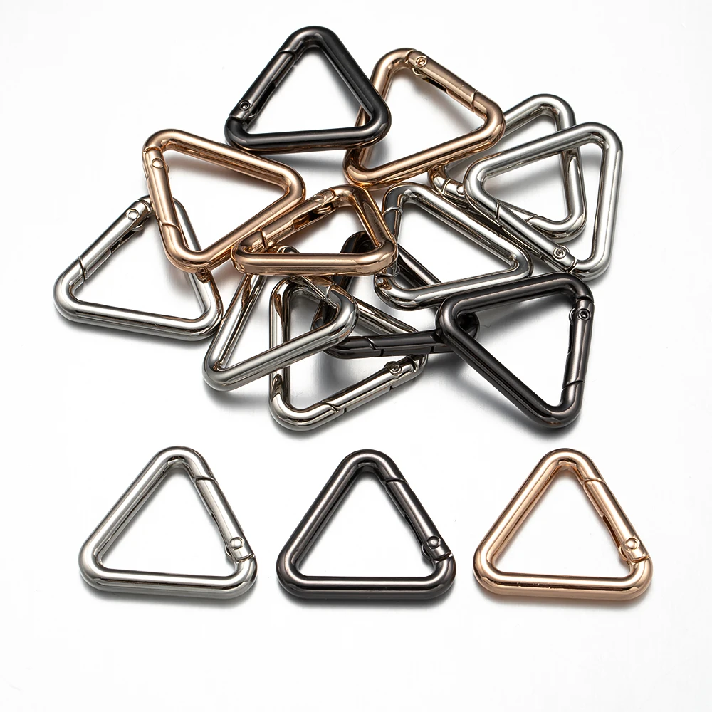 5 stücke Metall Dreiecke Ringe Feder verschluss Schnalle Schlüssel bund Stecker Karabiner für DIY Tasche Schlüssel Schmuck Herstellung Zubehör Handwerk – Detail 2
