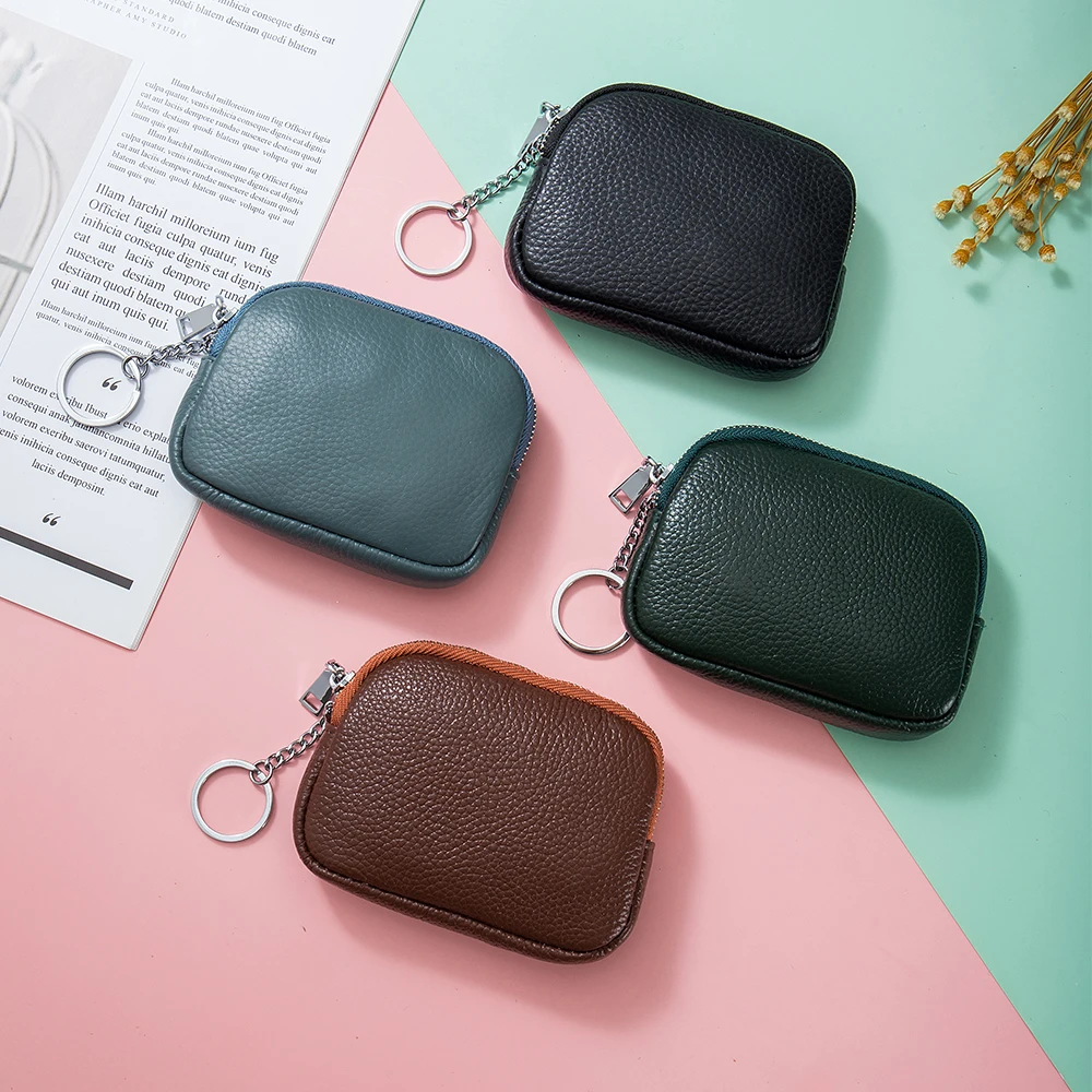Elegant Genuine Leather Mini Purse - Luxury Designer Card Holder & Coin Pouch