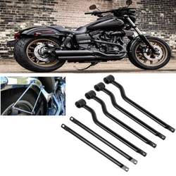 Motorcycle Black Universal Saddle Bag Refit Saddlebag Support Bars Mounts Bracket Side Luggage For Harley Kawasaki Honda Yamaha