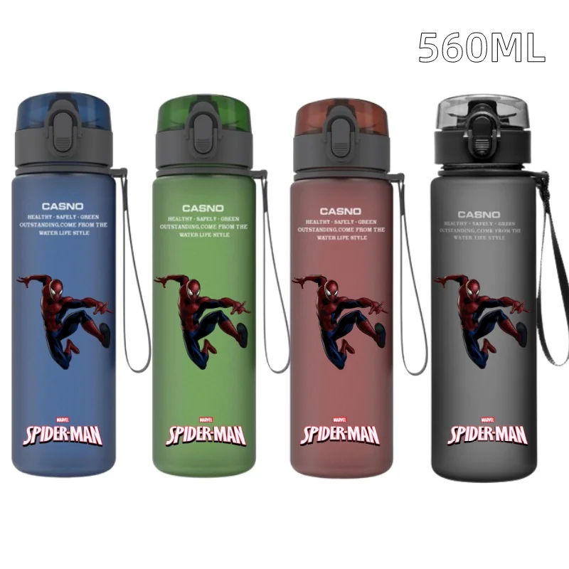 thumbnail image 1 of Nueva taza de plástico portátil de gran capacidad de 560 ml de Marvel Spider Man para exteriores para niños, para deportes, senderismo, regalos, dibujos animados de anime, 1 of 5