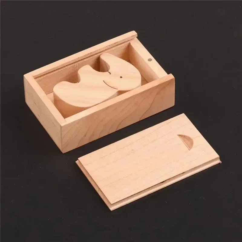5PCS Solid Natural Wood Unfinished Storage Box With Sliding Top For Necklace Ring Gift Box USB Decorative Gift Wooden Case Box 3