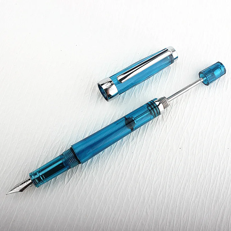 Yongsheng 013 Vacuum Filling Fountain Pen Acrylic Transparent Ink Pen Clear Section EF/F/ Nib Office Business Gift Pen 4