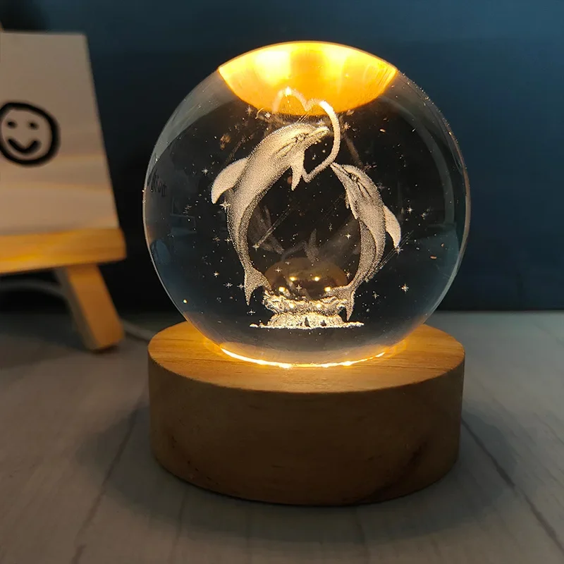 3D 조각 크리스탈 볼 USB 장식품, 창의적인 생일 선물, 가구 용품, 홈 데코