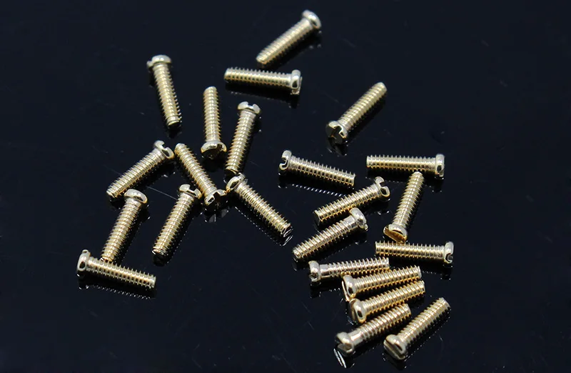 200pcs Gold Color 2.0x1.4x5.0mm Eyeglasses Glasses Hinge Screws Slotted