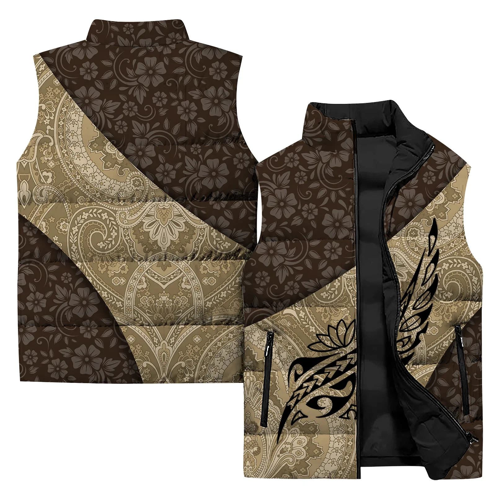 thumbnail image 1 of Chaleco con impresión digital 3D para hombre, resistente al viento, con estampados personalizados de moda, abrigos casuales y versátiles para hombre, cómodos y cálidos, 1 of 5