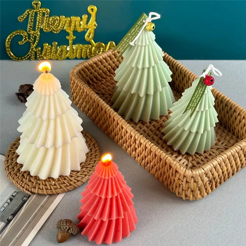 

3D Christmas Tree Candle Silicone Mold DIY Christmas Candle Making Handmade Crystal Soap Plaster Resin Mold Christmas Gift
