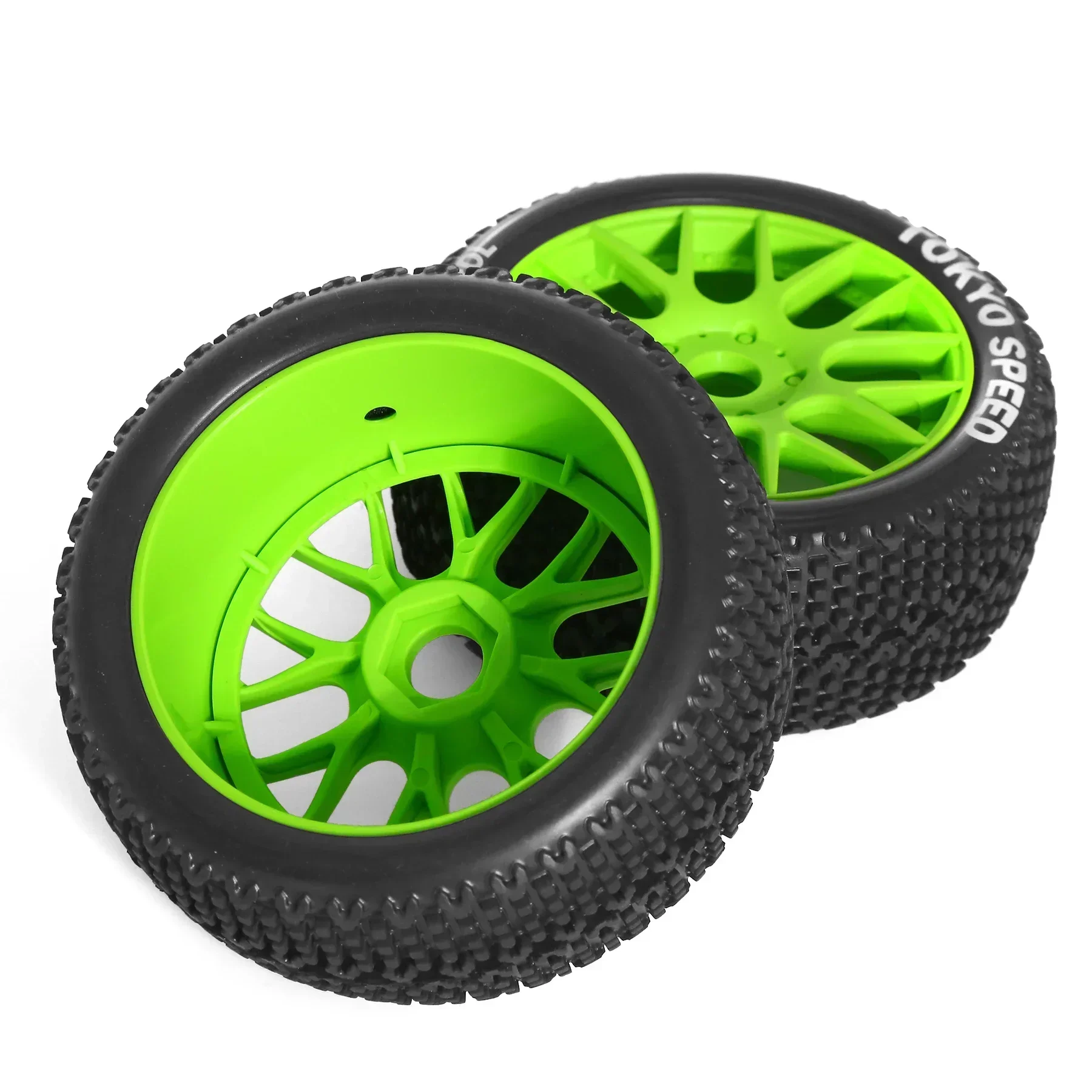 thumbnail image 2 of 4PCS 17mm RC Rubber Tires & Wheel Rims For 1/8 Scale RC Cars - Compatible With Typhon, Redcat, Losi 2 of 9