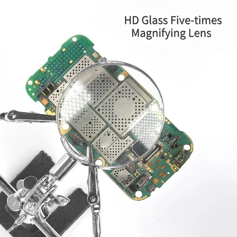 Soldering Station with Magnifying Glass and Auxiliary Clamp