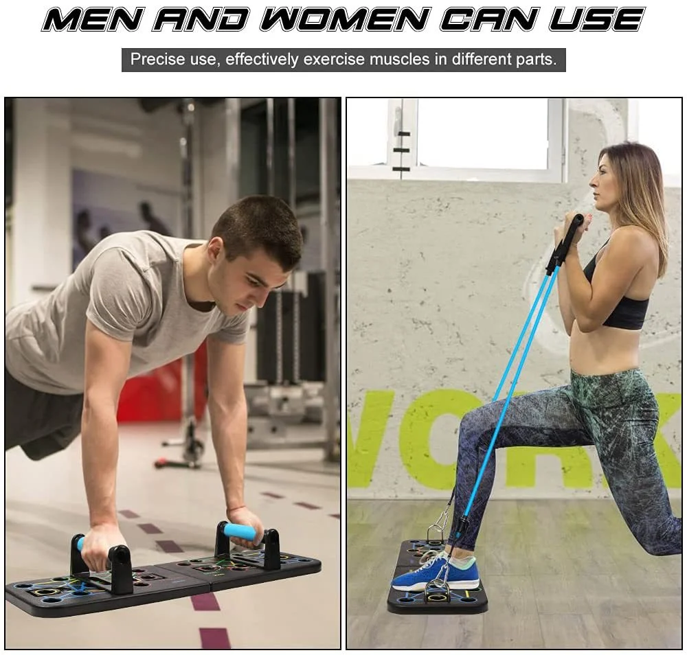 Ensemble de planche à pompes multifonction portable et pliable, équipement de fitness pour l'entraînement de la poitrine, du dos et des abdominaux à domicile._voghion.com