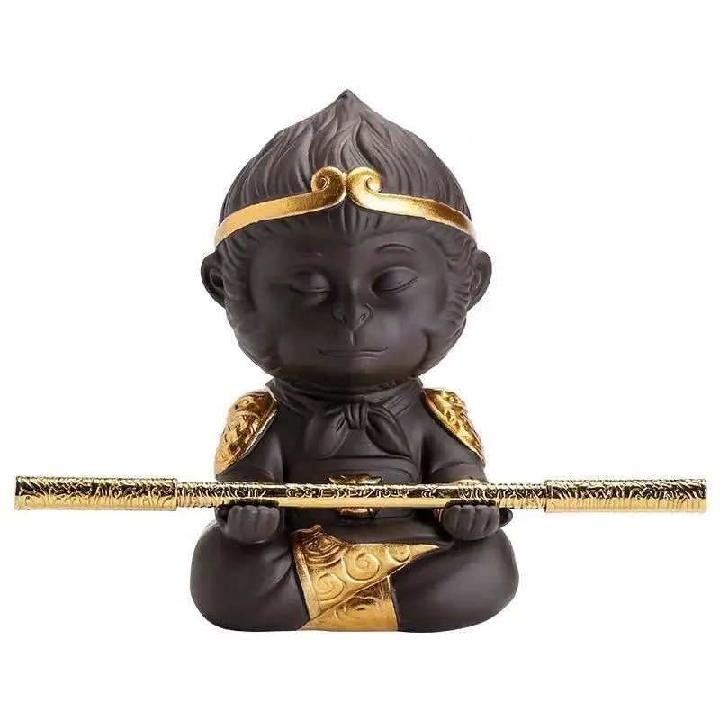 Ruyi Golden Stirrup Stick Ornament, Monkey Tea, Pet Accessories