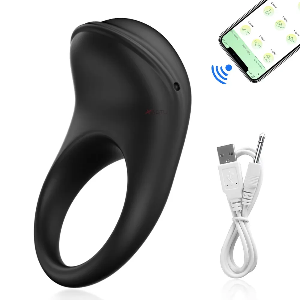 APP Control Penis Ring Vibrator for Men Delay Ejaculation Cock Ring Sex Toys Lock Penisring Cockring Adult Male Sex Supplies 18+