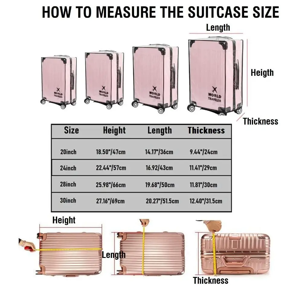 PVC 투명 수하물 커버 방수 여행 액세서리 수하물 보관 커버 방진 내구성 보호기 가방 커버