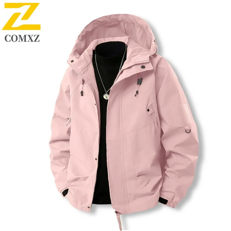 COMXZ Men Jacket New Outdoor Mountaineering Cold Resistant Warm Coat Premium Hooded Travel Windproof Lightweight Winter Clothing