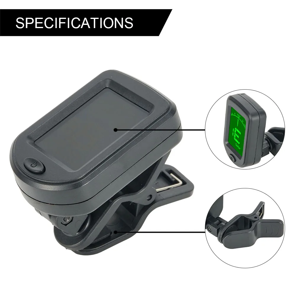 

Durable High Quality Brand New Tuner Guitar Accessories Small Tone Universal Violin 12 Average Rhythm Backlight