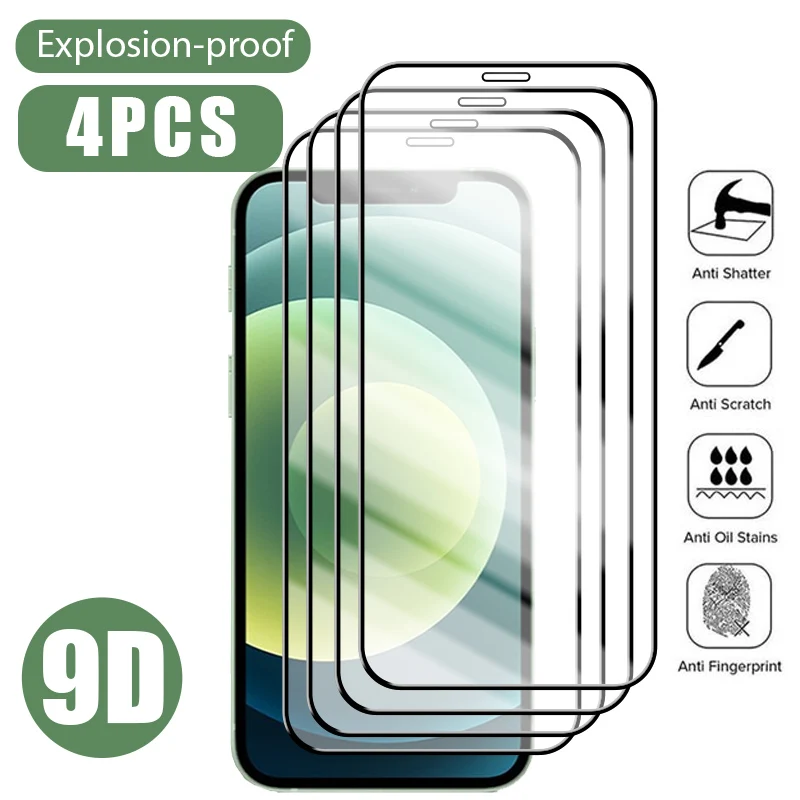 4pcsFullCoverTemperedGlassforiPhone1311ProMax1213Mini