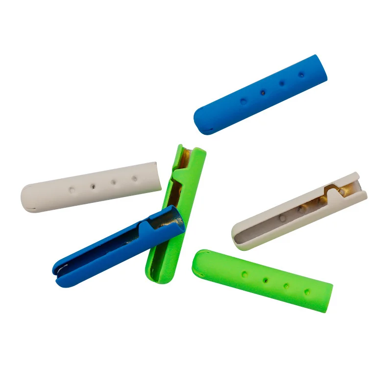 Coolstring 22.7*4.8mm Metal Tips Skin Feel Paint Nice Fashion Front All Canvas Rope Aglets Solid Green Blue Beige Bright Heads