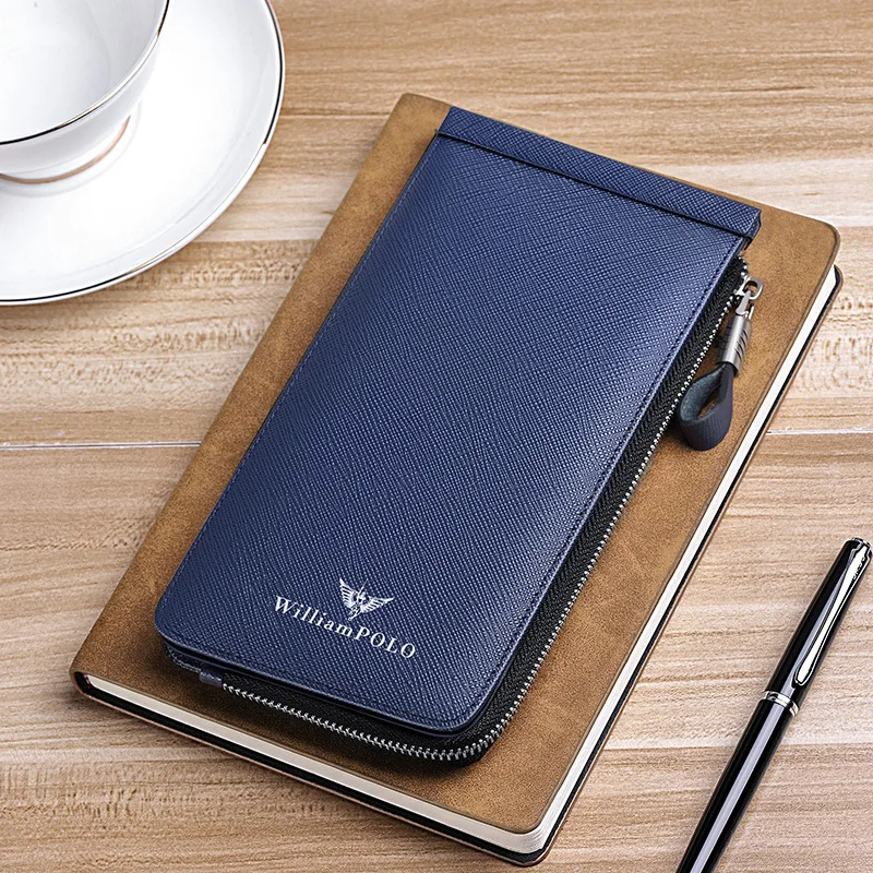 

WILLIAMPOLO Genuine Leather Business Mens Wallet Fashion Card Bag 26 Card Pocket Wallets For Women Credit Cardholder Card Wallet