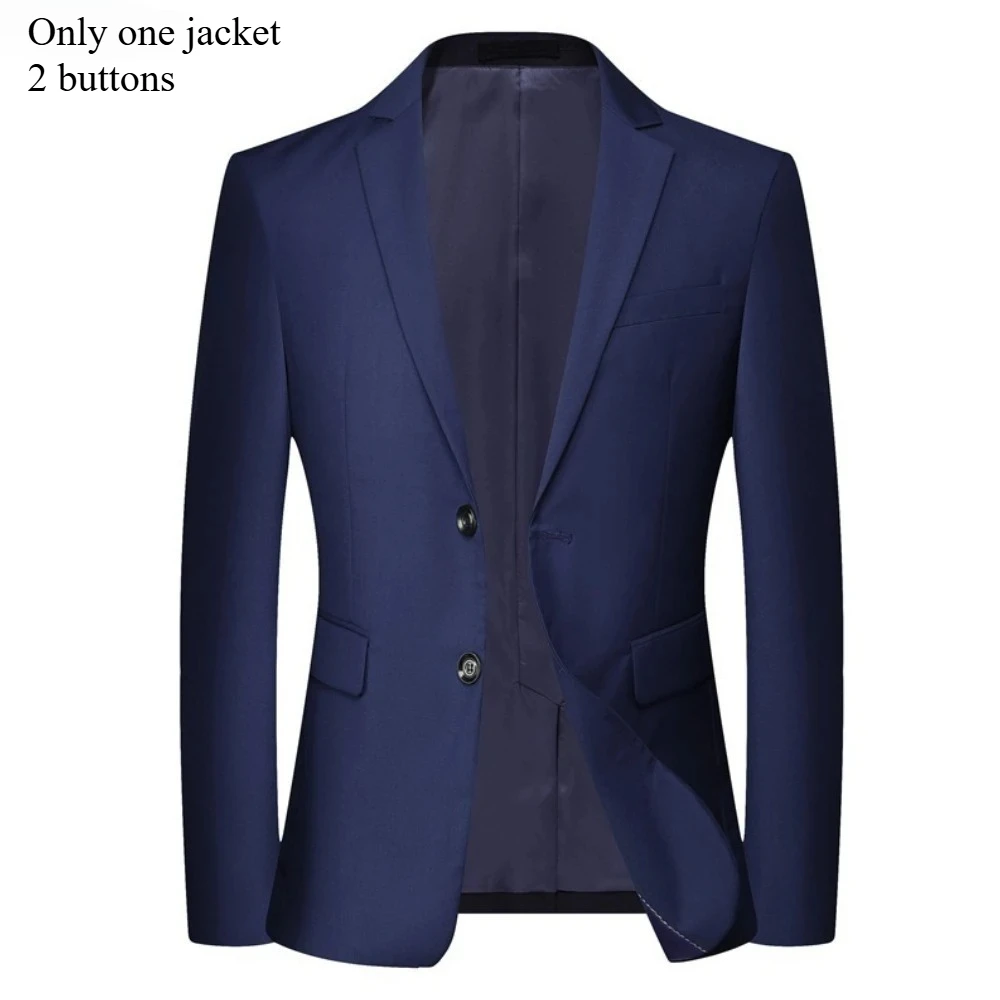 1 Pezzo - Blu Navy - 2 Bottoni