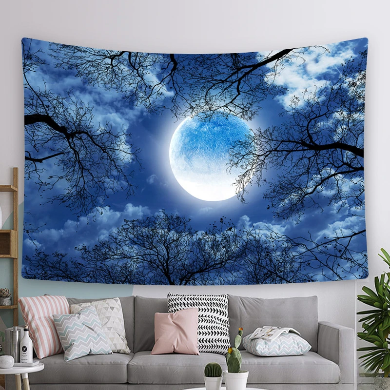 

Forest Mystery Starry Sky Tapestry Wall Hanging Boho Room Decor Psychedelic Trees And Star Jungle Moon Tapestrie Decoration Home