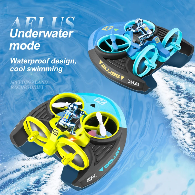 V24 Mini Drone 3 In 1 Rc Drone Hovercraft Air Flight Land Water Driving