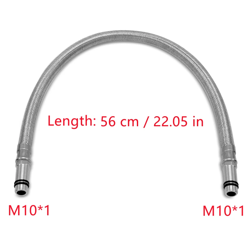 40/50/56cm M10*1 Faucet Hose 304 Stainless Steel Braided Tube Faucet Replacement Hose Kitchen Sink Flexible Cold Water Hose