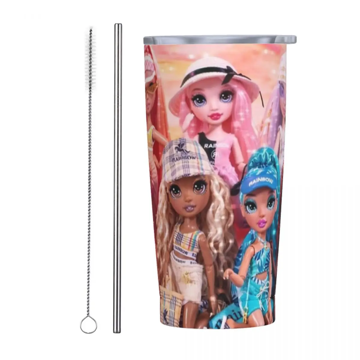 Rainbow High Pacific Coast Group Artwork Bicchiere Isolato Con Coperchio Tazza Termica Sottovuoto Tazza Per Bevande Calde E Fredde Portatile All'Apert